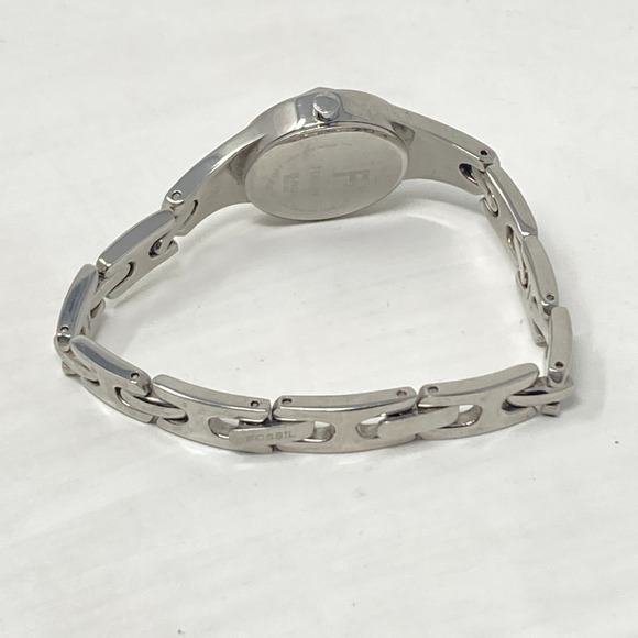 Fossil F2 Watch Women 23mm Silver Tone Purple Faceted Dial 30M New Battery 6.25" - Picture 12 of 15